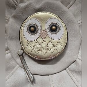 Fossil Metallic Leather Owl Coin Purse